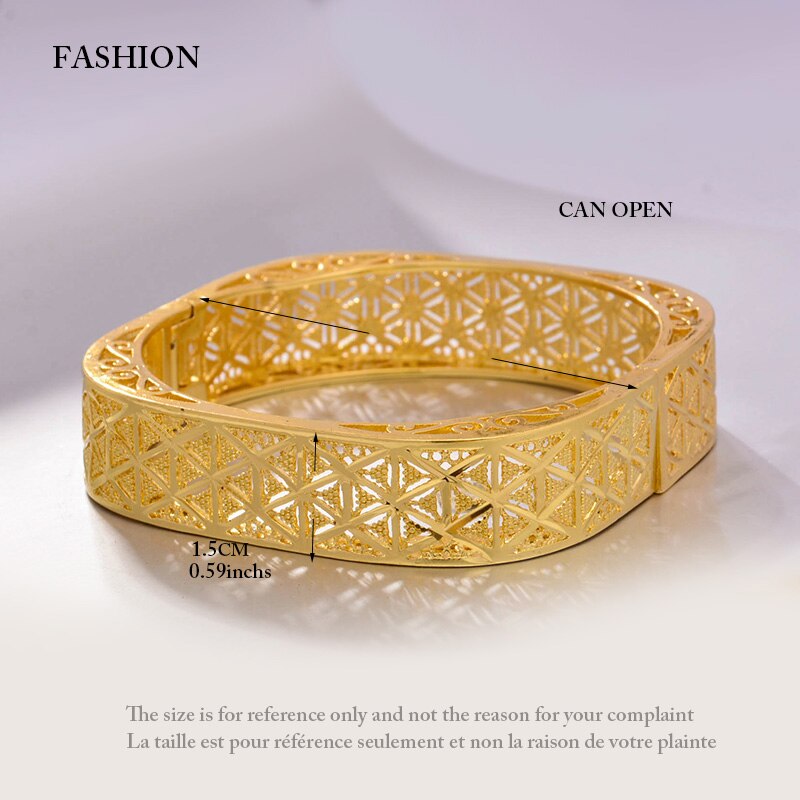Annayoyo Äthiopischen 4 Teile/los Afrika Gold Farbe Armreifen für Frauen Dubai Braut Armbinde Afrikanische Hochzeit Schmuck Nahen Osten Artikel