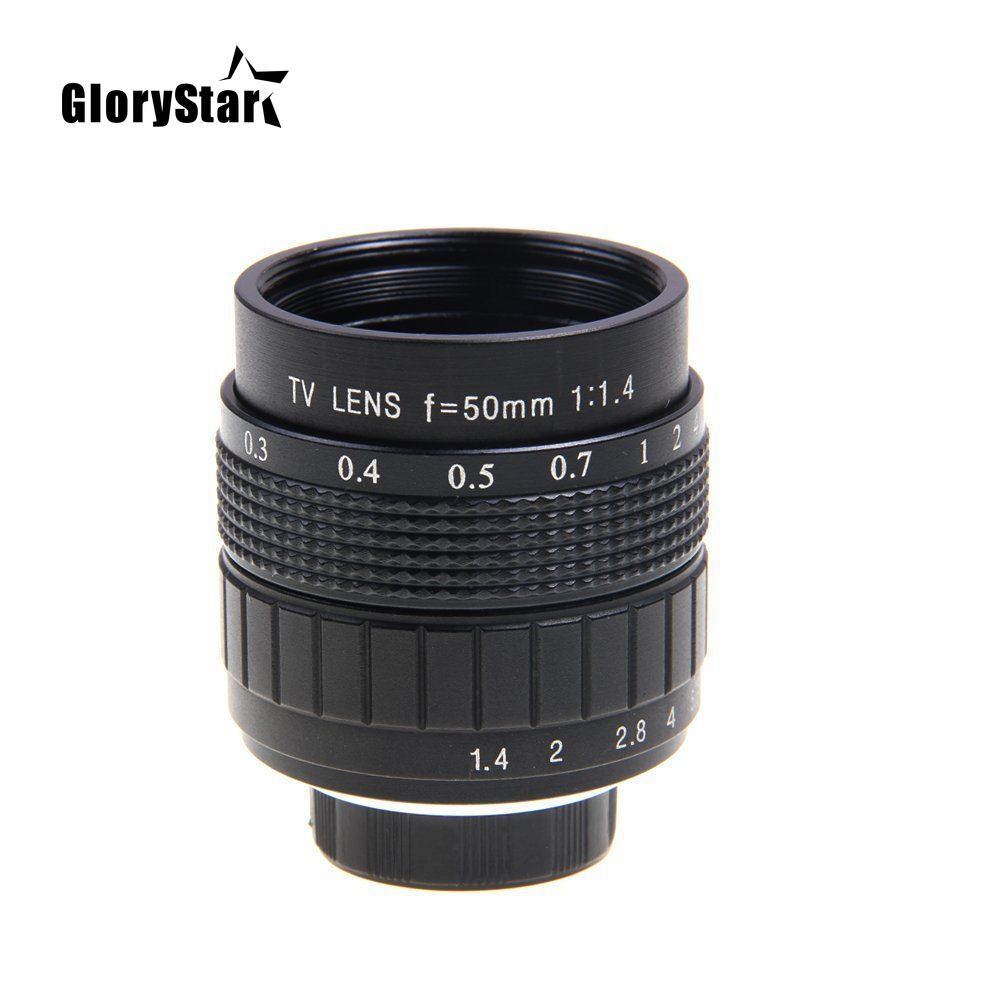 GloryStar 50mm F1.4 CCTV TV film objectif + monture C + Macro anneau pour Samsung NX caméra NX1000 NX210 NX20 NX200 NX11 NX100 / NX5 / NX10