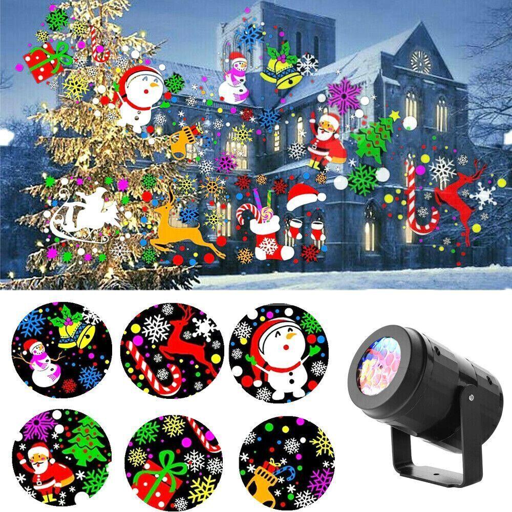 16 Patronen Led Sneeuwvlok Projector Verlichting Kerstprojectie Waterdichte Buitenlamp Sneeuw Spotlight Voor Feest