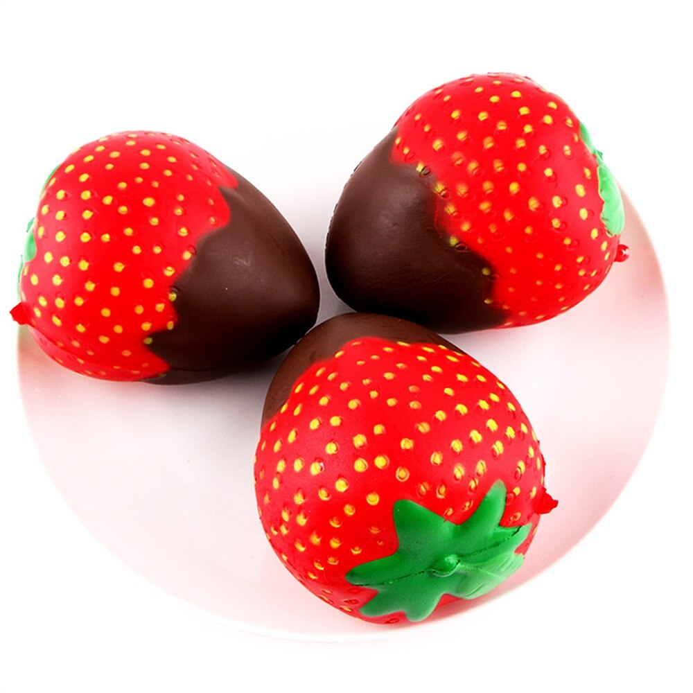Encantadoras fresas de PU, juguetes suaves de relajación y descompresión, descompresión rápida, juego lento, productos de ventilación irritable