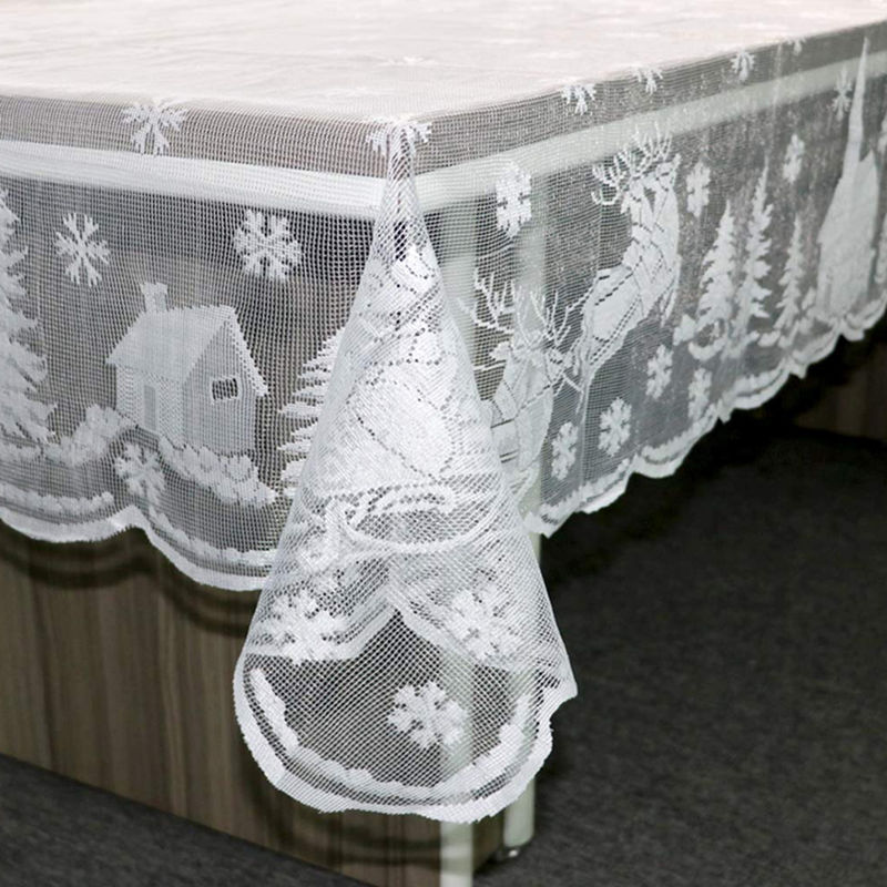 1 stk xmas blonde dug jule dug fest middag bord dække boligindretning hvid rød dug