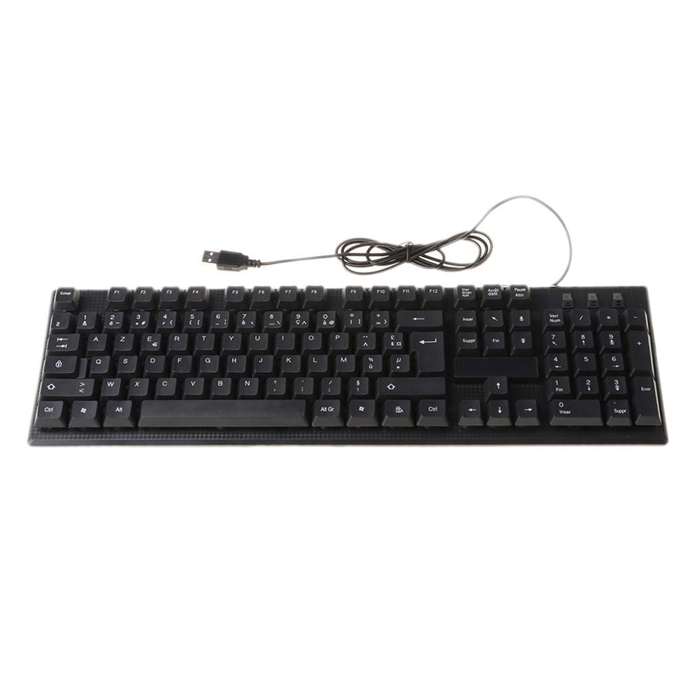 Russisch Arabisch Frans Spaans Usb Wired Silent Toetsenbord Waterdicht Kantoor 104 Toetsen Keyboard Voor Windows Desktop Computer: C (French)