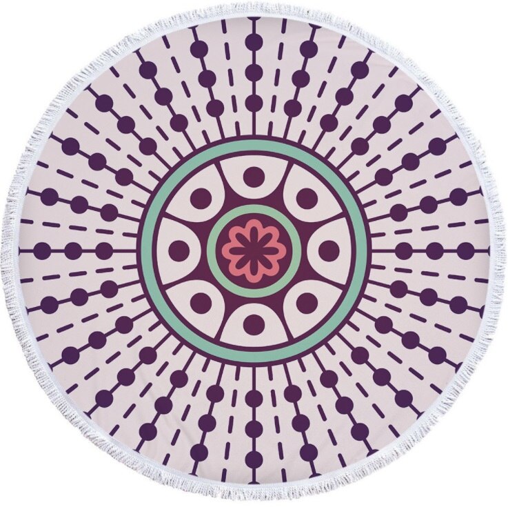 Real Microfiber Round Beach Towels Sport Scarf Bohemian Circle Serviette De Plage Toalla Playa Swimming Bath Towel: 6