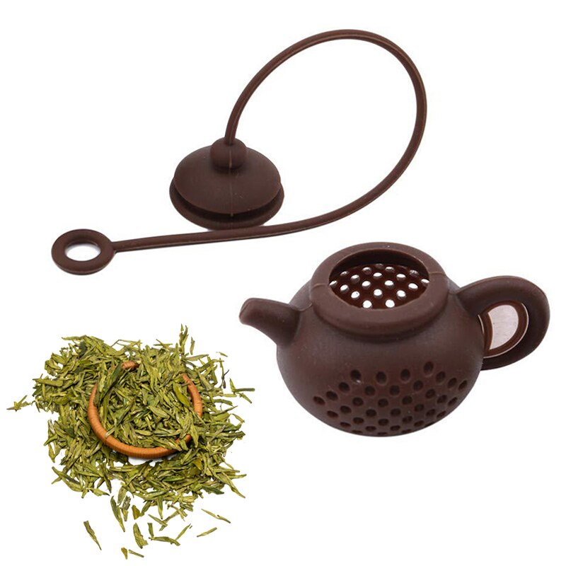 Tea Pot Shaped Tea Infuser Strainer Silicone Tea Bag Leaf Spice Filter Diffuser Foldable Tea Filter Kitchen Teaware