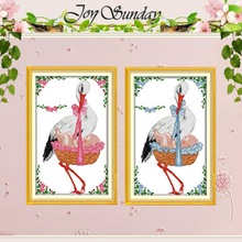 Red-crowned Cranes with the Baby Counted Cross Stitch 11CT 14CT Cross Stitch animals Cross-Stitch Kit Embroidery for Needlework