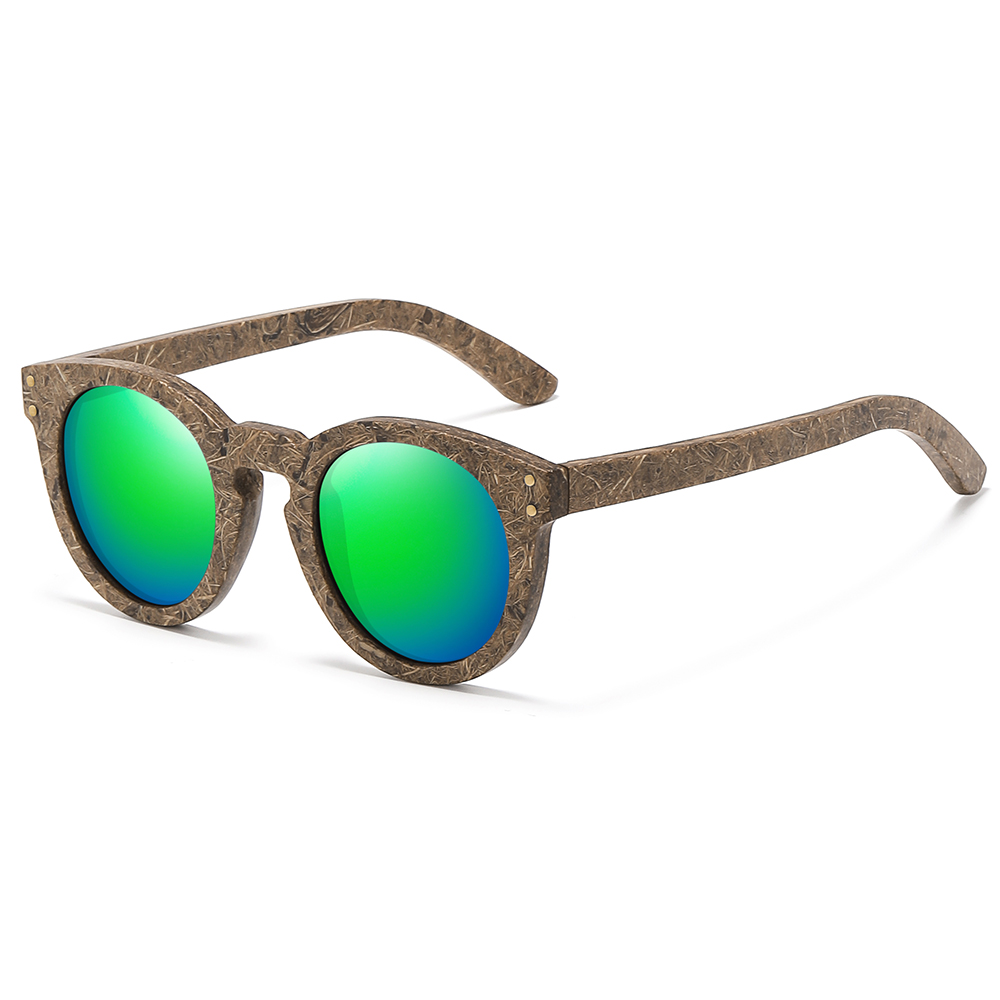 Kokosfaser-Sonnenbrille der GM. Umweltfreundliches neues Holz, polarisierter UV400-Schutz, natürliche Degradierungsbrille 8242: Grün