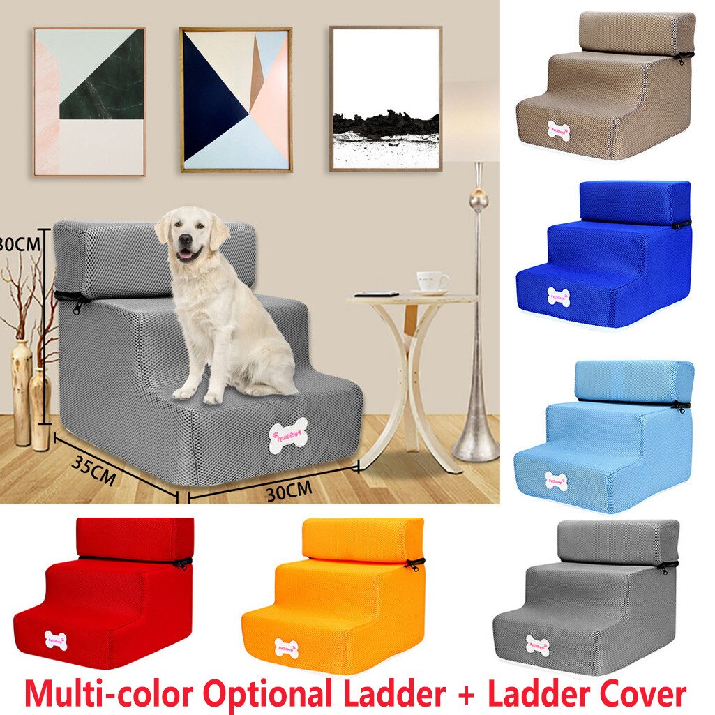 3 pasos de malla antideslizante para mascotas escaleras inferiores y cubierta de Escalera combinación puerta para perros puerta para mascotas escaleras para mascotas puerta para perros Escalera Perro