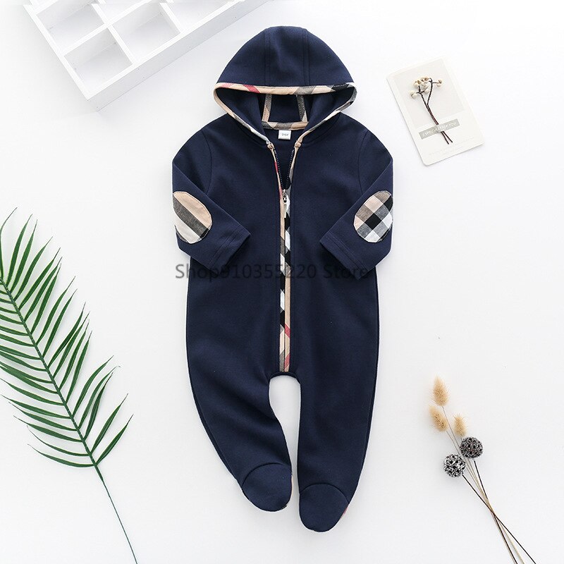 Novo padrão do bebê meninos e meninas cardigan outono e inverno teste padrão do bebê capuz macacão de inverno recém-nascido casaco macio f04