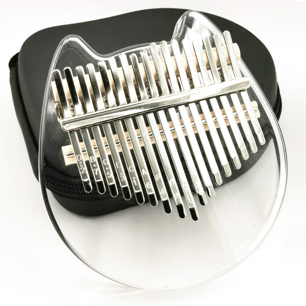 Kalinba Thumb Crystal Transparante Mooie 17 Tone Kalimba Beginners Vinger Piano: cat