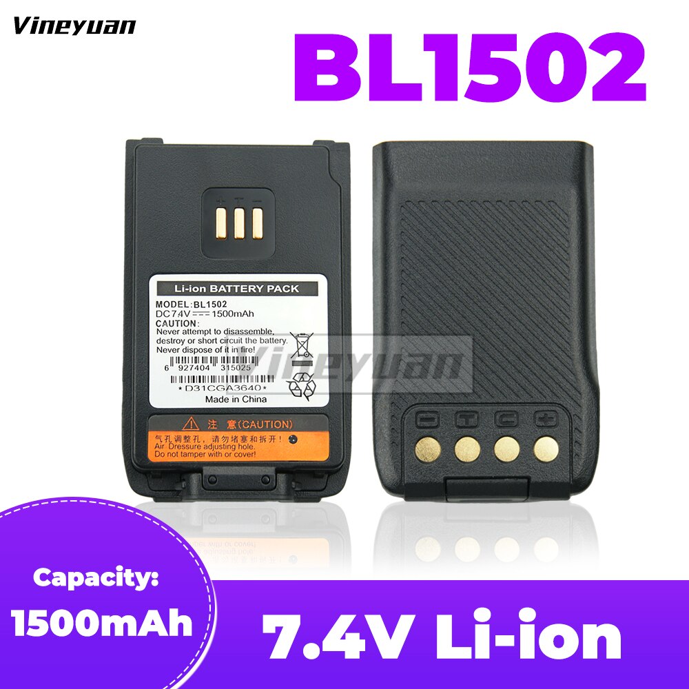2X BL1502, BL1504, BL2010 Vervangende Batterij voor HYT PD500 PD502 PD560 PD600 PD602 PD660