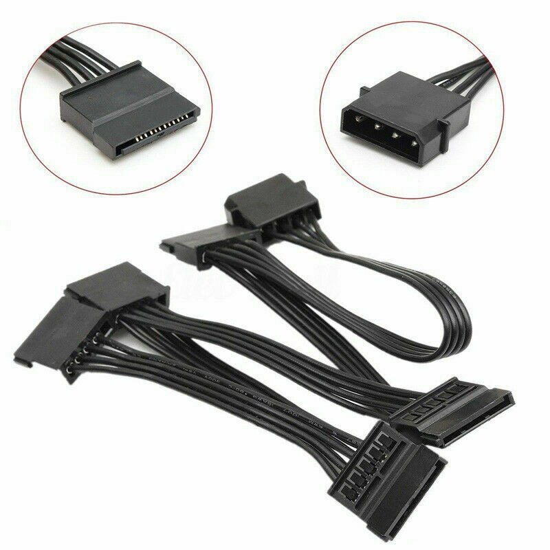 Cable de alimentación IDE de 4 pines a 5 puertos, conector Molex de 4 pines a Puerto SATA múltiple, Cable de alimentación de 18awg para disco duro, HDD, SSD y PC