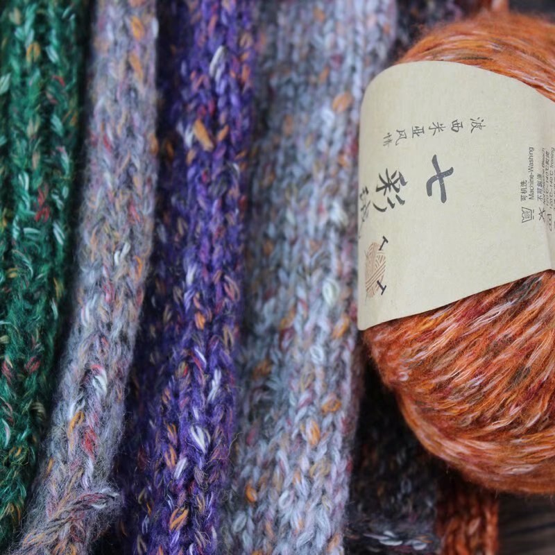 Varmt farverigt tykt garn alpaca uld håndstrikke tørklæde nål diy bomuld hæklet tråd