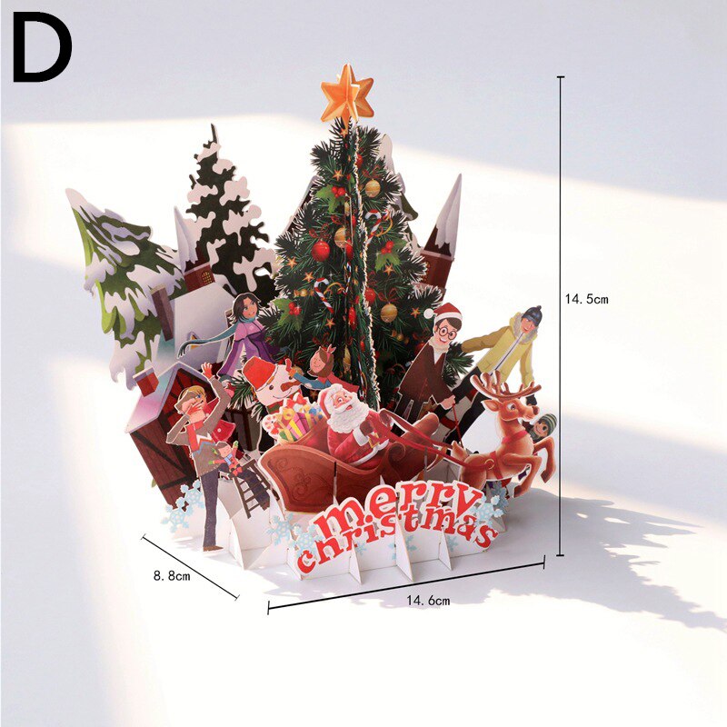 Christmas Pop UP Santa 3D Greeting Card Year Greeting Card Party Invitations Business Card Postcard Merry Christmas: D