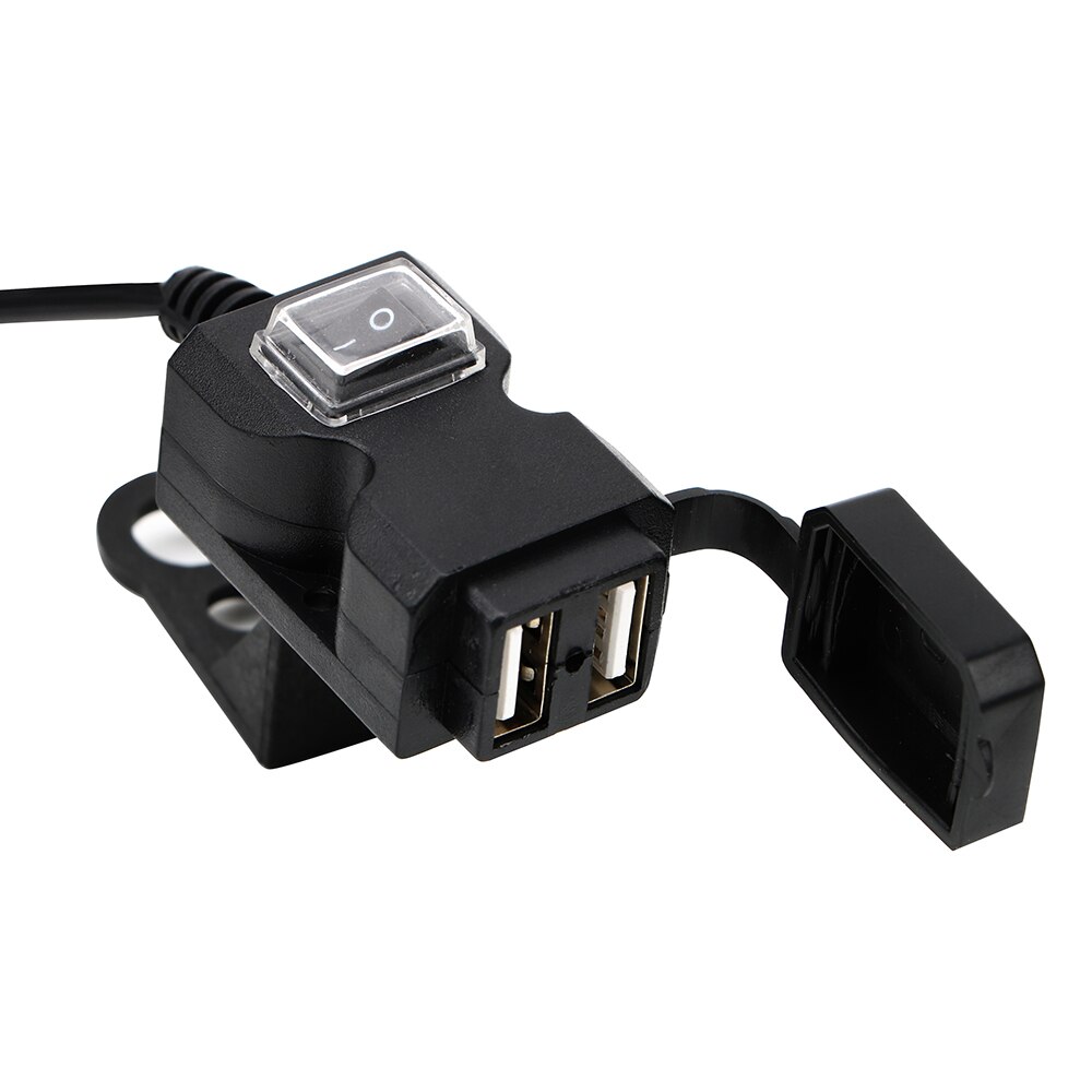 LEEPEE Power Supply Socket Motorbike Handlebar Charger 5V 1A/2.1A Adapter for Phone GPS Motorcycle USB Socket Dual USB Port