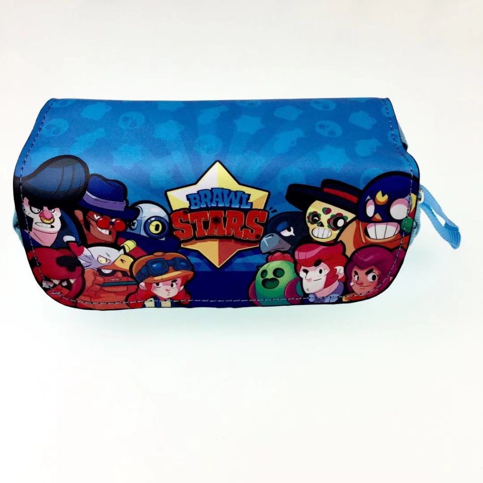 Cartoon double pencil case zipper buckle student pencil stationery box coin purse: A09