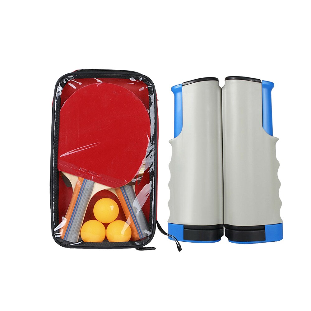 Portable Retractable Table Tennis Set 69 Inches Max Telescopic Ping Pong Net With Table Tennis Paddle And Ping Pong Balls: Gray net Bat