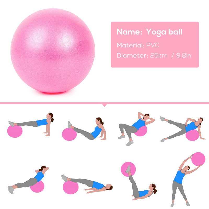 Mini Yoga Pilates Ball Explosion-proof Pvc Fitball for Stability Exercise Training Gym Anti Burst&slip Resistant Straw 25cm