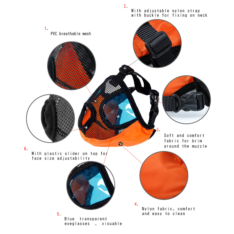 Breathable Mesh Short Snout Pet Dog Muzzle Adjustable Pug Mouth Muzzle Mask Anti Bark Bite Chew Muzzles For Dogs French Bulldog