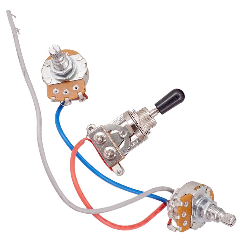 Wiring Harness Prewired Kit for Guitar Precision 500K Pot 1Volume 1Tone