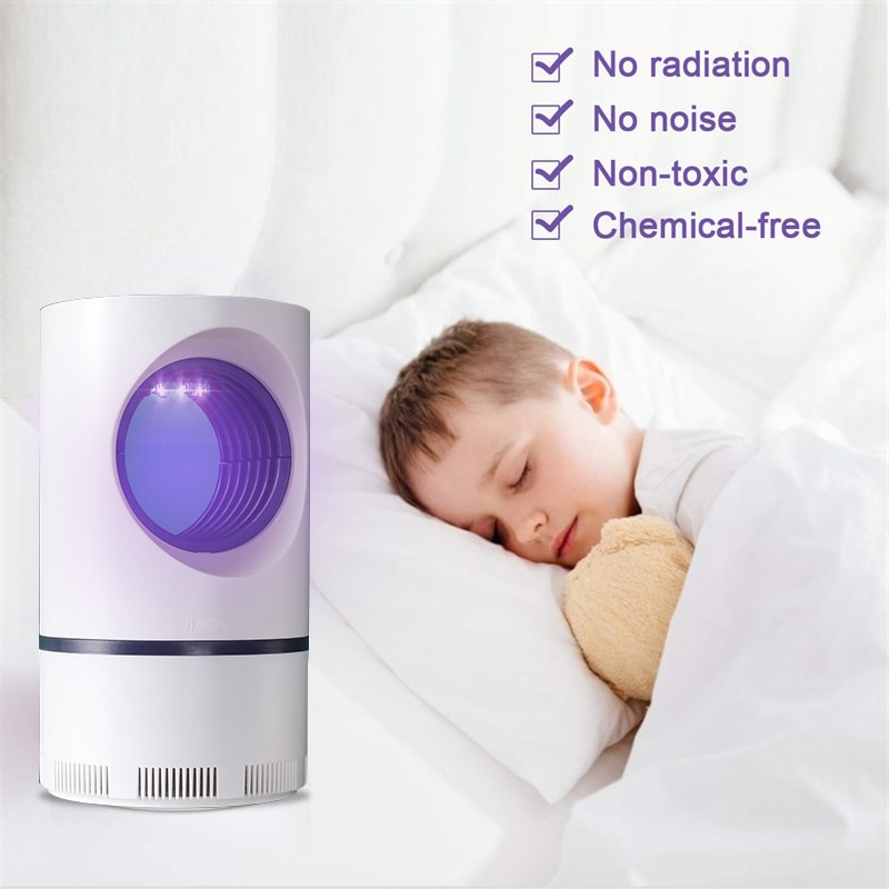 1*Electric Mosiquito Killer Lamp Fly Killer Bug Zapper Insect Control LED Light Photocatalyst Lamp Silent Killing Pest Repellent