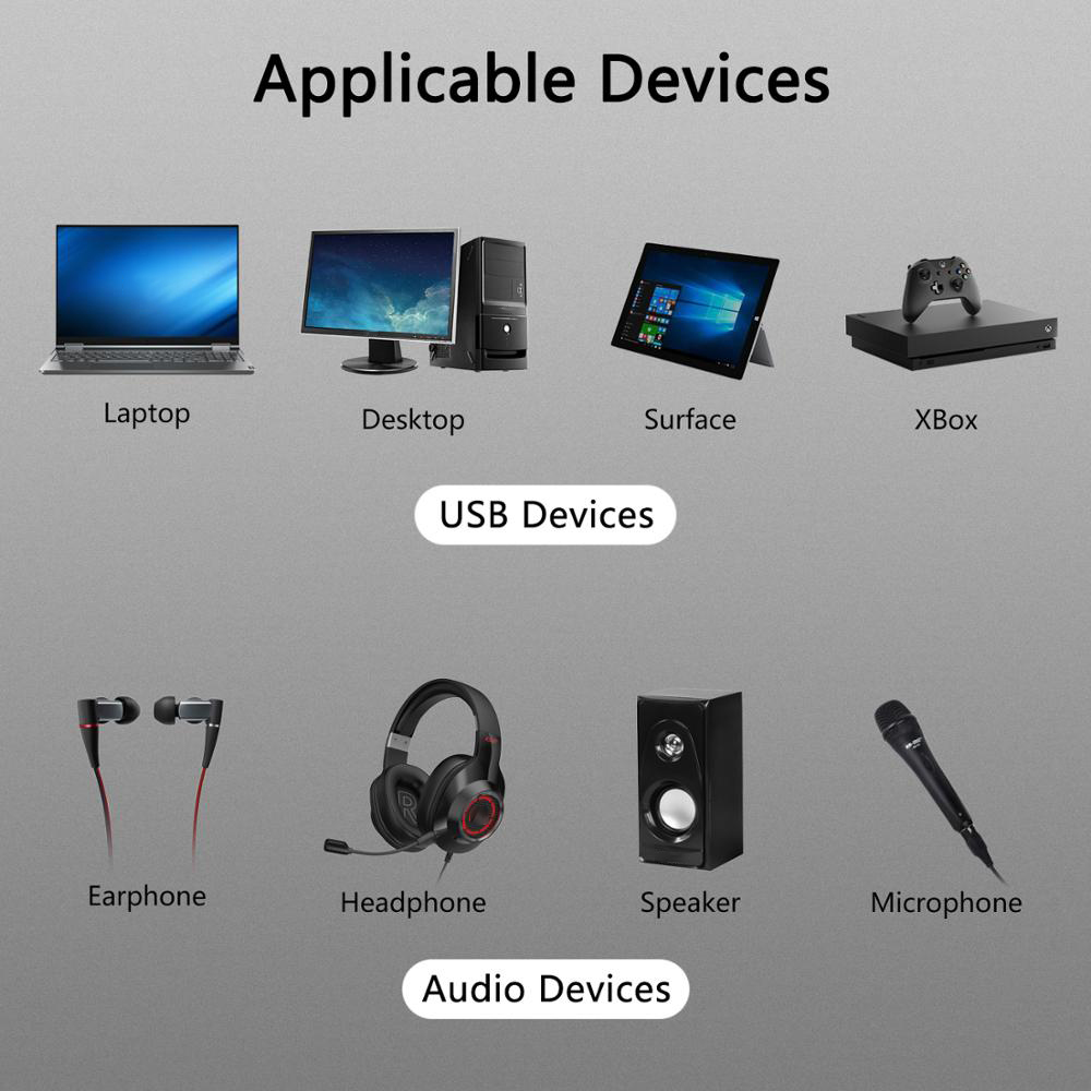 External USB Sound Card Mini Sound Card USB to 3.5mm Interface HiFi Stereo Audio Adapter for Speaker Laptop Headsets Windows 7 8