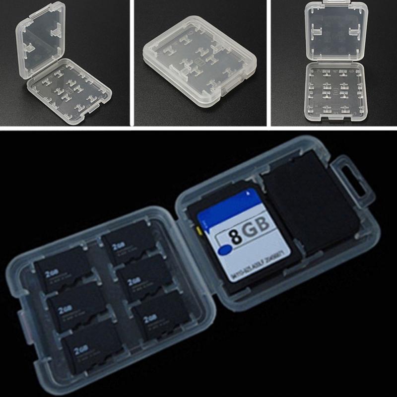 Double-Layers Plastic SD/Micro SD TF/MSPD Card Storage Box 8 Memory Card Slots Simple style case