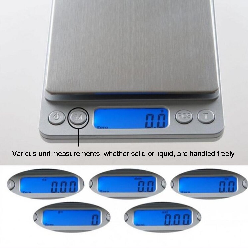 0.5kg/1kg/2kg/3kg LCD Display Multi-function Digital Food Kitchen Scale Stainless Steel Food Scale Cooking Tools Balance