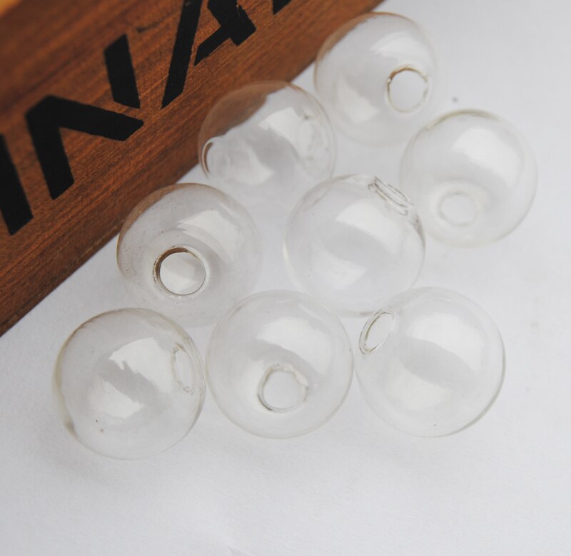 Wholelsale 500pcs Glass Bubble Glass Hollow Blown Globe Cabochons 1 hole 10/12/14/16/18/20mm Empty Balls