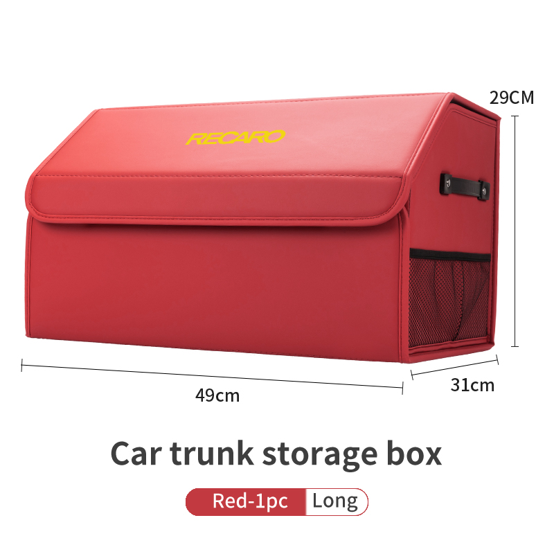 Boîte de rangement de coffre de voiture, mallette de rangement d'outils, rangement pour Recaro, style intérieur automobile: Rouge