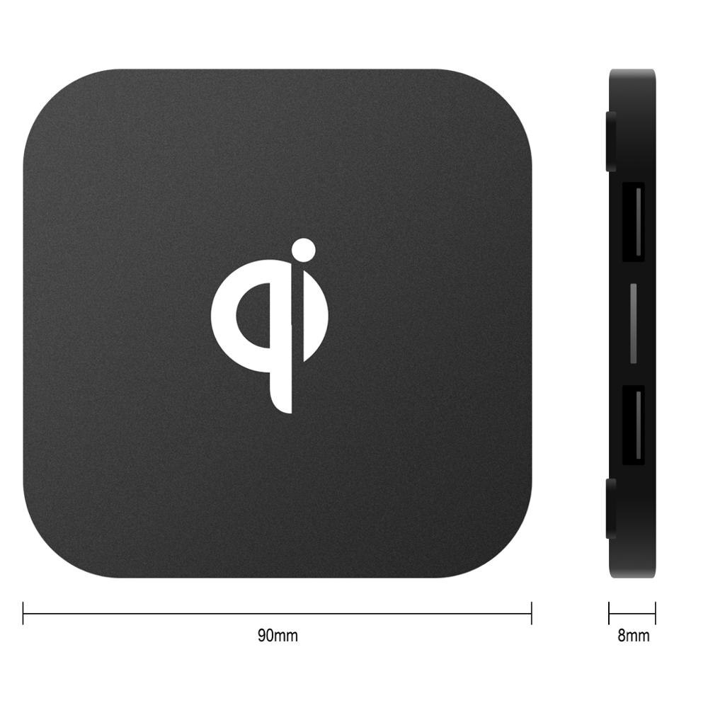 2 in 1 Q8 square Qi wireless charger ,2 USB charging, for HUAWEI P30 iphone 8 xs max 5V 1A