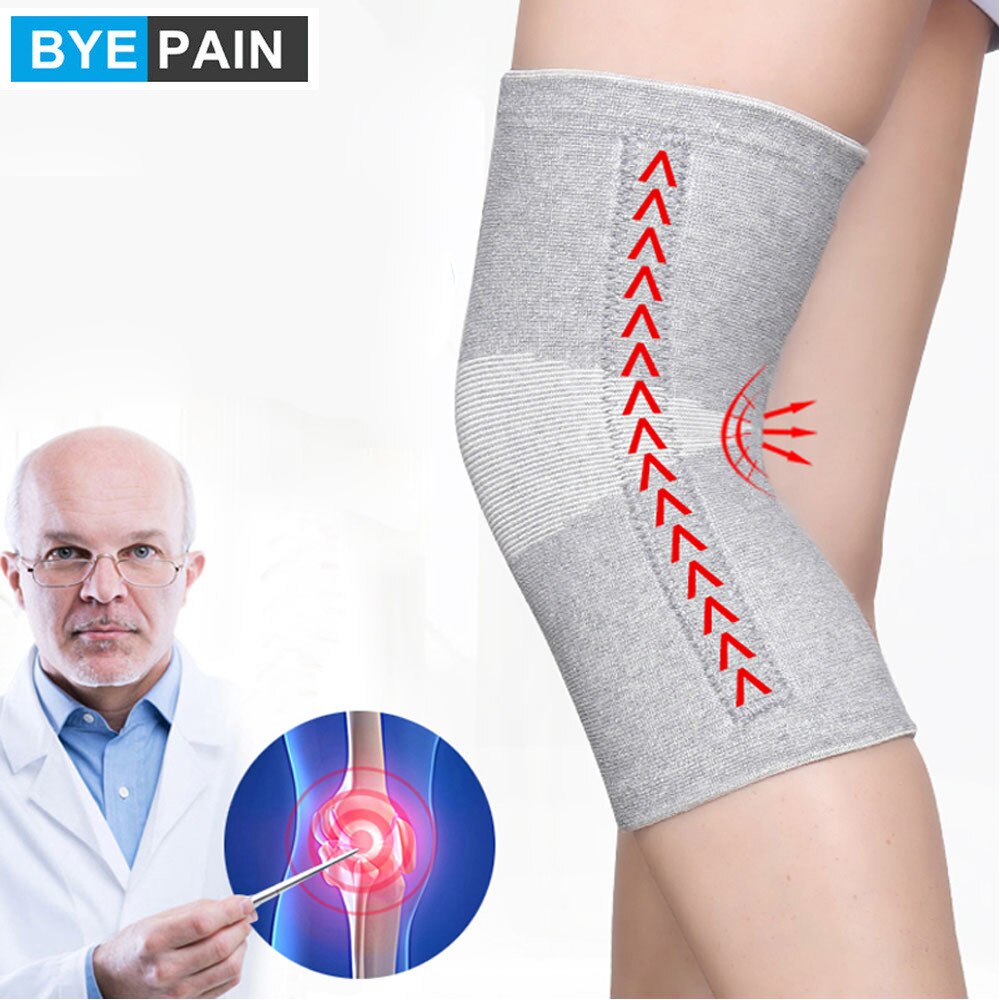 Byepain 1 Paar Warm Elastische Ademend Knee Brace Bamboevezel Gezondheidszorg Knie Brace Lente Blijven Knie Pads
