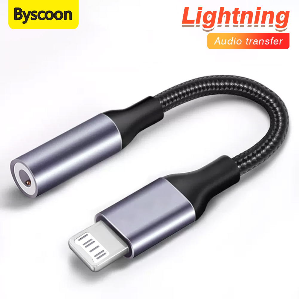 Byscoon Lightning A 3 5mm Jack Cavo Adattatore Per iPhone 12 13 14 11 Pro XS Max XR 7 8 Connettore Per Cuffie Accessori Audio