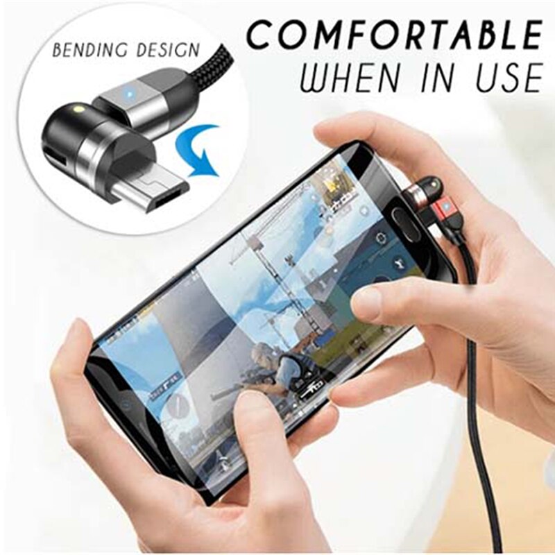 Double 360degree Magnetic Cable Kit with Triangular Indicator 5A Fast Charge Data Cable DOM668