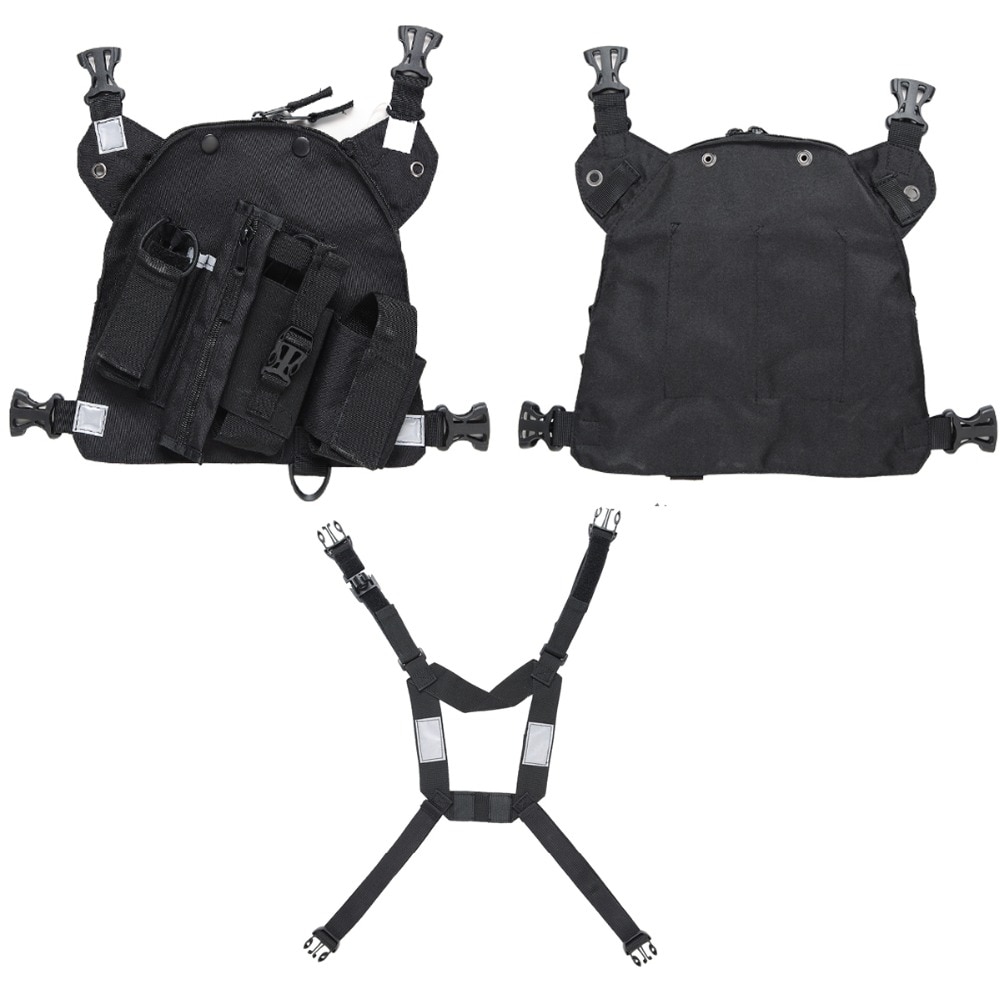 Abbree Radio Chest Harness Chest Front Pack Pouch Holster Vest Rig Chest Bag for Walkie Talkie Motorola Baofeng UV-5R TYT Wouxun