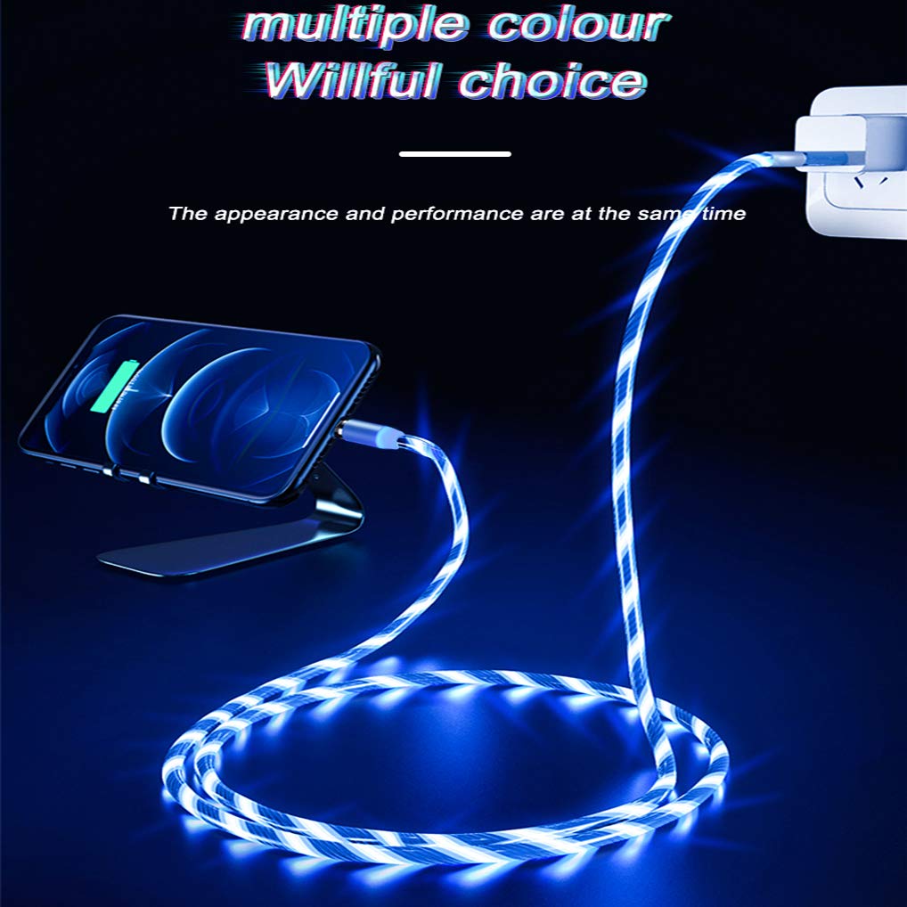 Magnetische Usb Kabel Lichtgevende Verlichting Kabel Voor Samsung A51 A71 A52 A72 A32 A21S A42 A31 A41 S21 S20 Fe s10 Note20 Ultra Plus A70