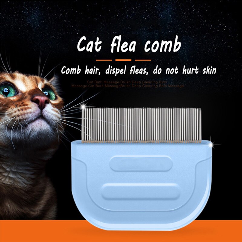 Pet products cat comb flea removal comb stainless steel needle comb hairdressing comb hair opening knot cat products