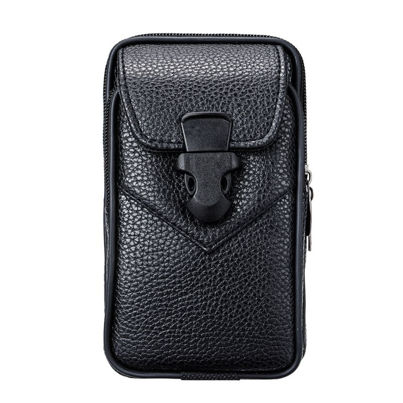 Unissex couro do plutônio do vintage saco da cintura titular do telefone bolsa das mulheres dos homens esporte cinto hip loop coldre carteira carry caso bolsa: 2