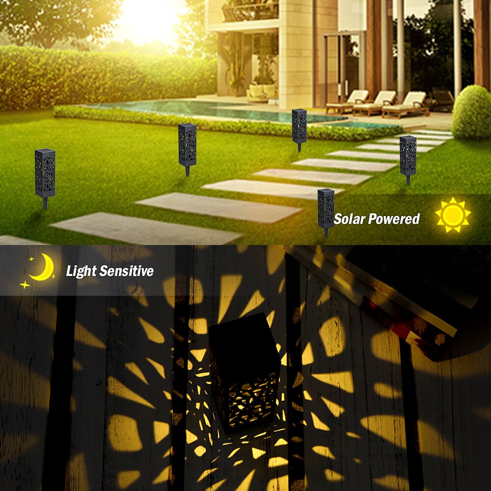 Solar Lawn Light Decoration Garden Hollow Lawn Lamp Outdoor Soalr Garden Lights Pathway Light Waterproof led Solar Garden Light