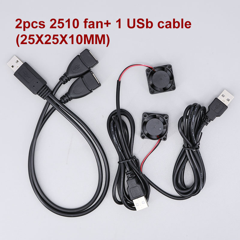 Dual 40mm 50mm 60mm 80mm 90mm 120mm DC 5V Powered USB Fans with 2 in 1 USB Cable for AV Receiver DVR Cooling E: Dark Blue