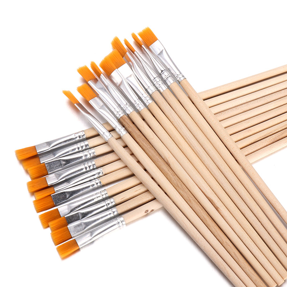 10Pcs/Pack Natural Wood Handle Hook Line Pen Art Supplies Drawing Brush Painting Pen Watercolor Calligraphy DIY Paint Brushes