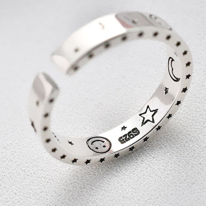 Persoonlijkheid Bohemian Vintage Moon Star Ringen Voor Vrouwen Mannen Vintage Ringen Gothic Sieraden Valentines