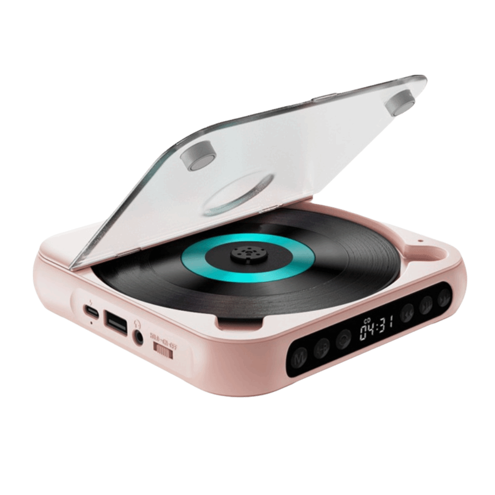Dustproof Cover CD Player A-B Repeat Timer LED Screen Portable Music Player External Playback FM Radio Bluetooth Music Player: green