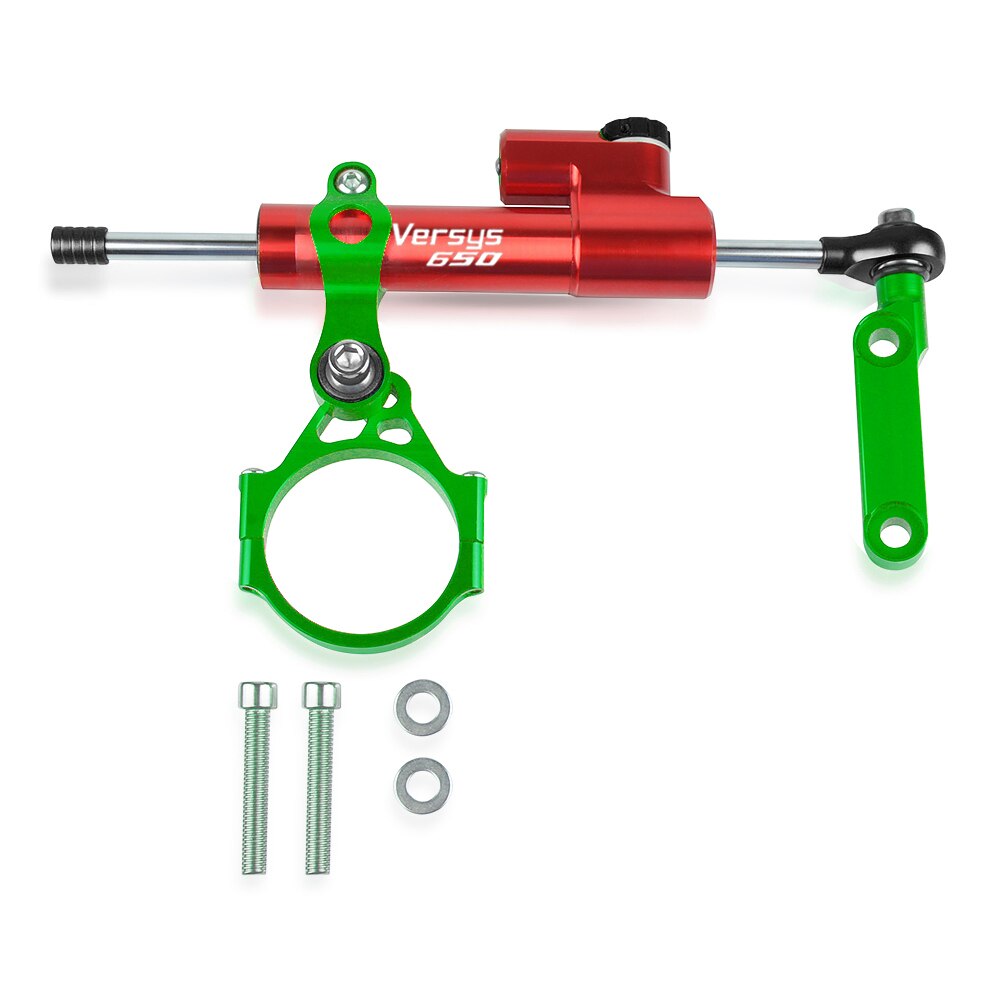 Pour Kawasaki Versys 650 Versys650 moto direction stabiliser amortisseur Support Support Kit de montage: Black-Red-Green