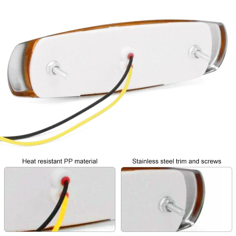 10 Pack 12V Amber Side Marker Light Clearance 12-LED Truck Trailer For Peterbilt Truck Warning Light
