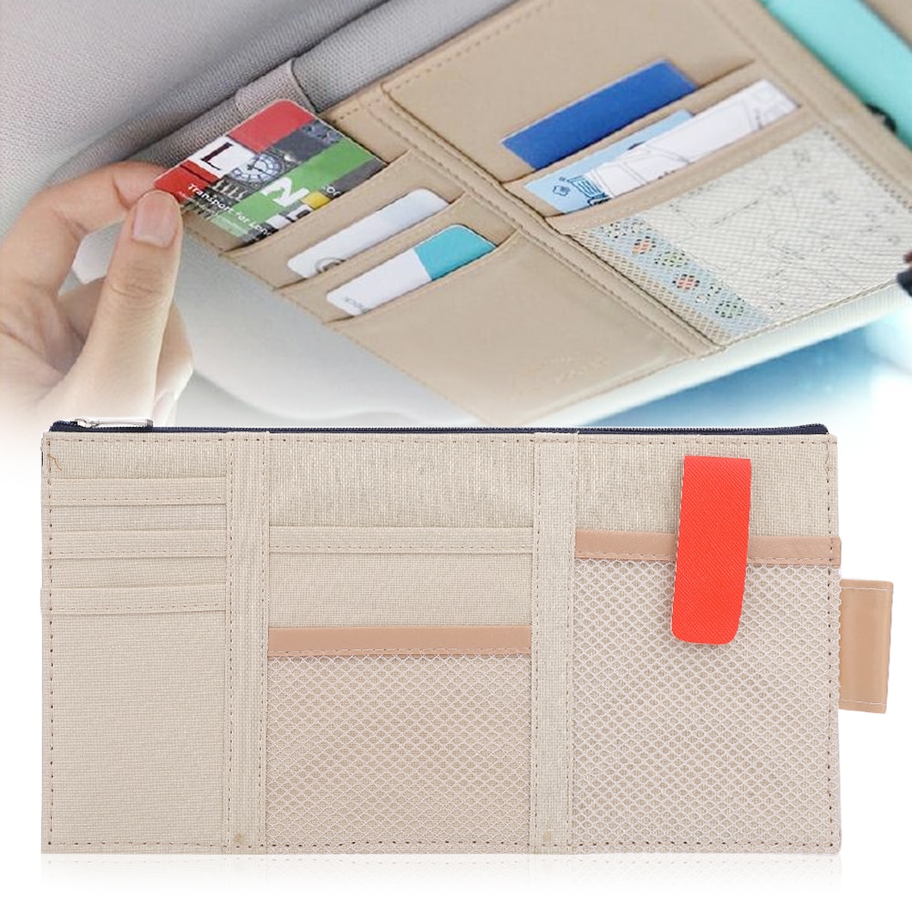 Car-styling Car Sun Visor Card Package Holder Multifunction In-Car Pocket Organizer Pouch Bag Pocket Auto Tidying Accessories