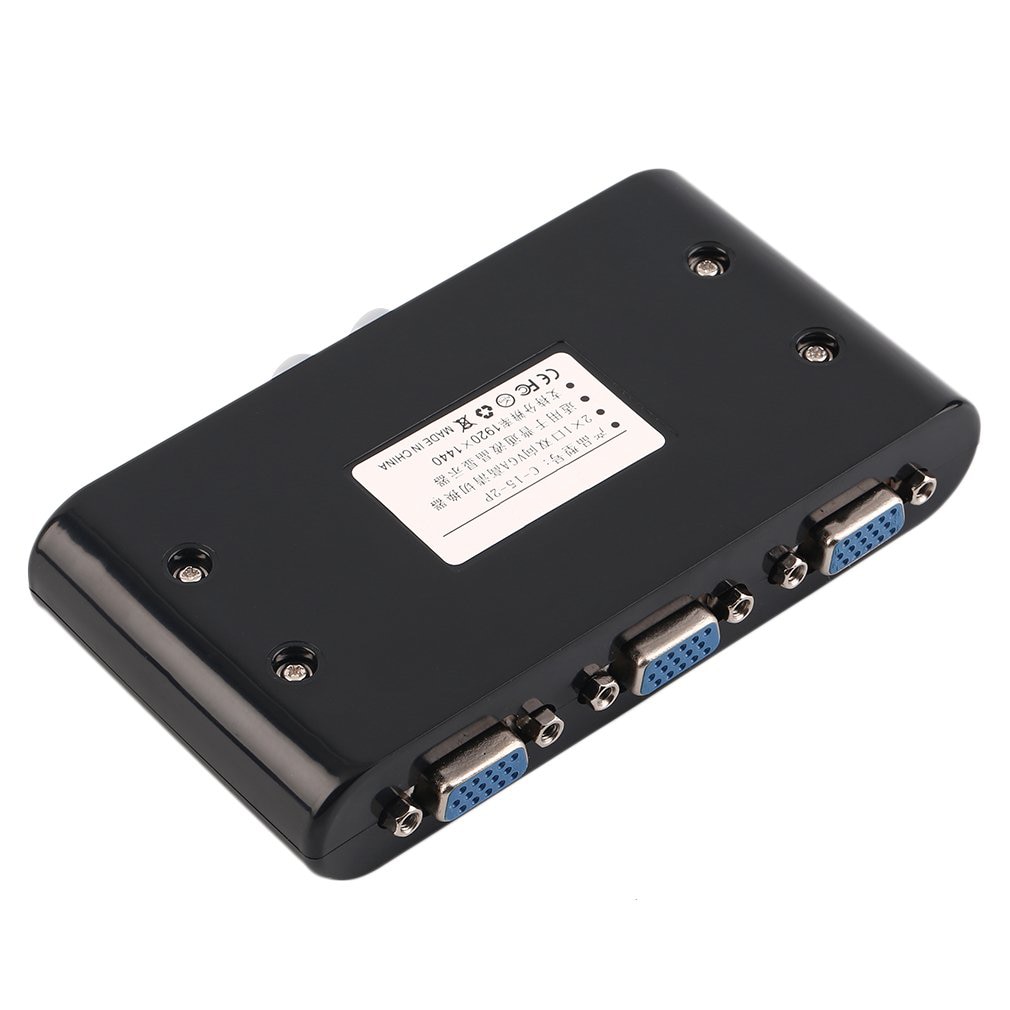 Mini 2 Port VGA Selector Box Multiple Inputs VGA/SVGA Manual Sharing Selector Switch Switcher Box For LCD PC Laptop