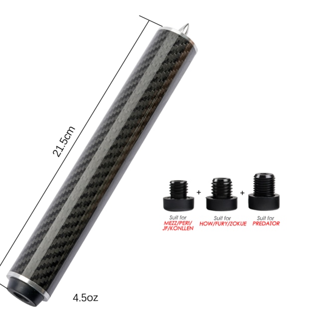 Billiards Carbon Fiber Extension for Mezz Predator Mit FURY KONLLEN HOW PERI Jflowers Cue Extension Billiard Accessories: F