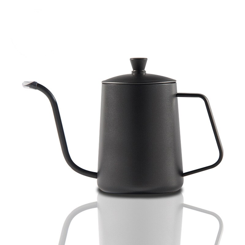 Tetera de goteo de 350ml y 600ml, teflón antiadherente para café o té, hervidor de goteo de acero inoxidable con cuello de cisne y boca fina