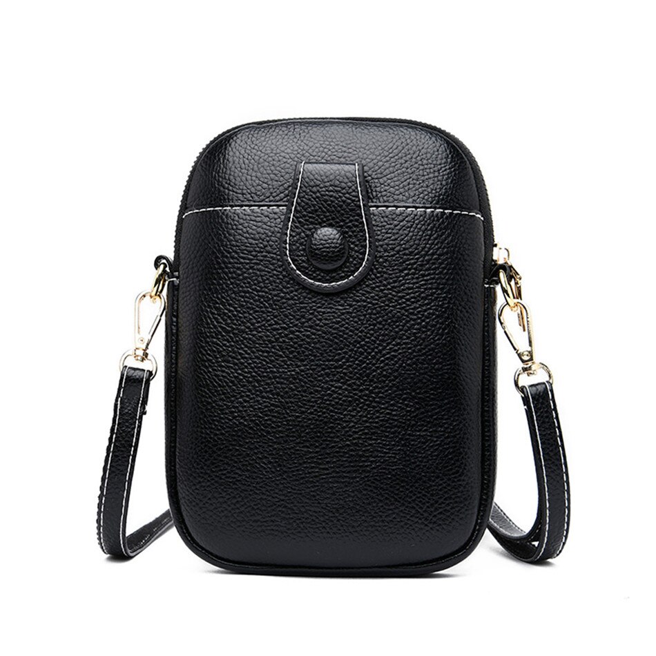 Couro Macio Saco de Telefone celular Mini Crossbody Sacos de Ombro para As Mulheres 2020 de Alta Qualidade Circular Bolsas Feminina Sac A Principal femme: Mysterious Black