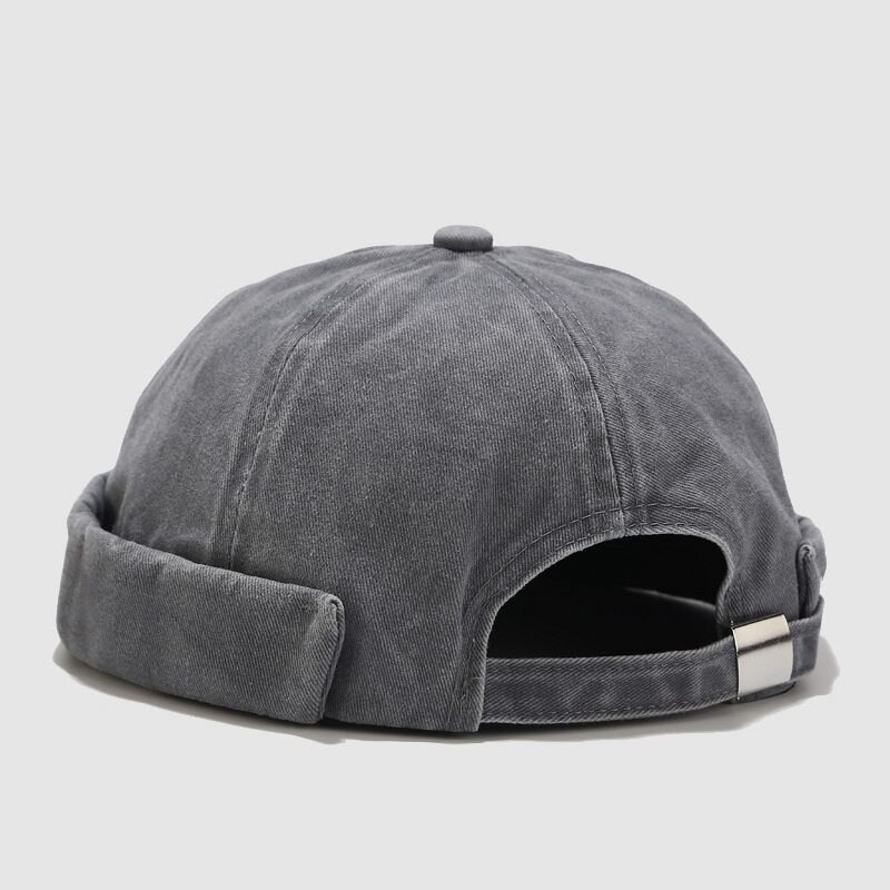 Retro beanie hat afslappet mænd street docker sailor biker hat kasketter til mænd kvinder kasket huer vinter hatte til mænd vintage motorhjelm mal: Grå